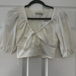 Abercrombie & Fitch Cream Puff Sleeve Blouse